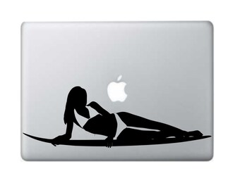 Women On Board Surf  Decal Sticker Macbook 11" 13" 15" 17" Macbook Decals  Mac Stickers Macbook Pro Decal Macbook Air Decal