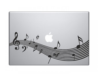 Macbook Decal Musical Notes - Macbook Air Stickers - Macbook Pro Stickers - Laptop Decal - Laptop Stickers - Stickers Macbook