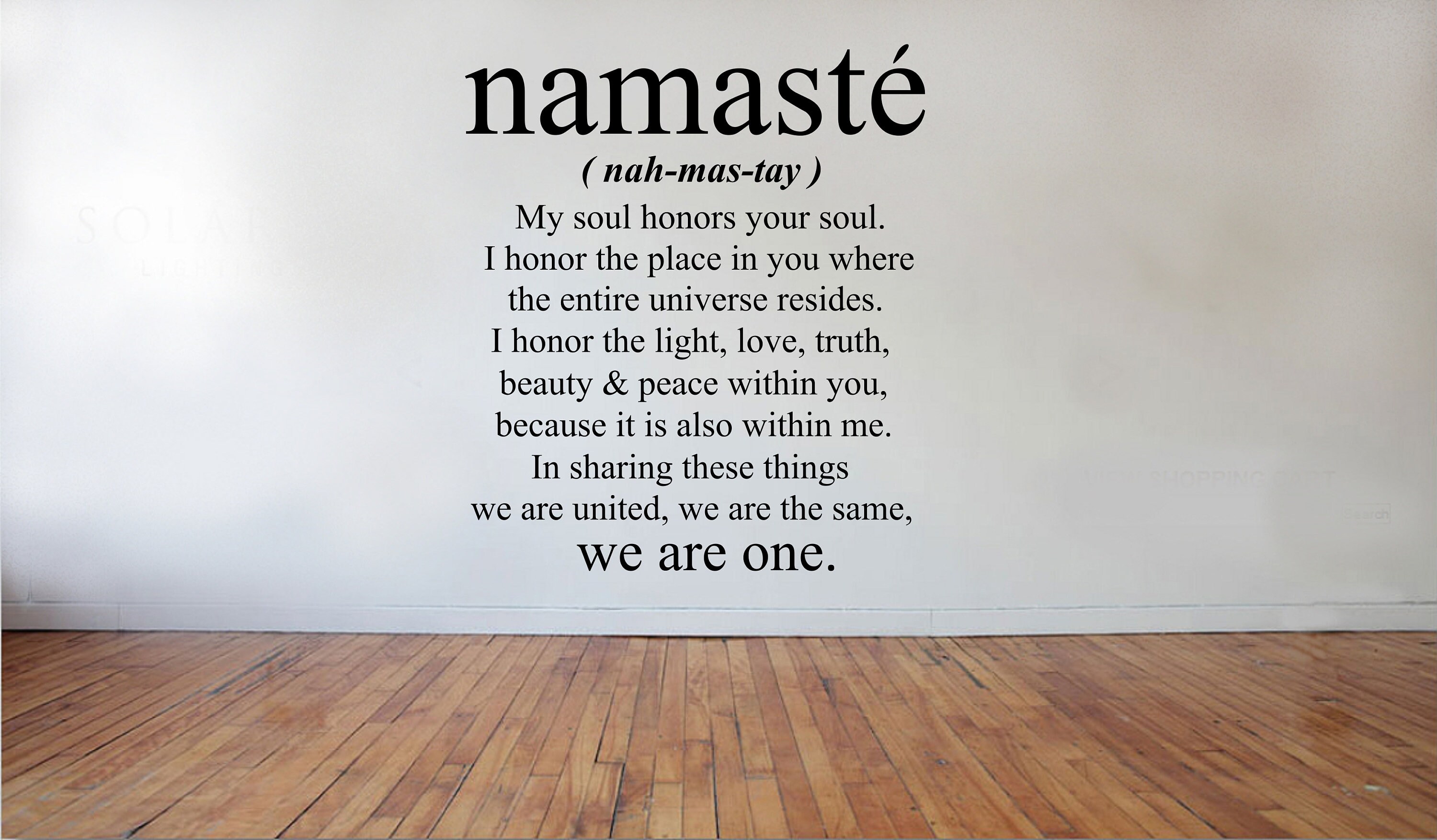 Namaste Wall Decal Namaste Wall Art Yoga Wall Decal Etsy
