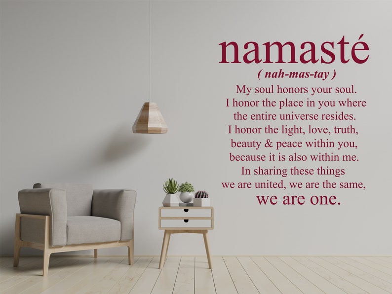 Namaste Wall Decal Namaste Wall Art Yoga Wall Decal Etsy