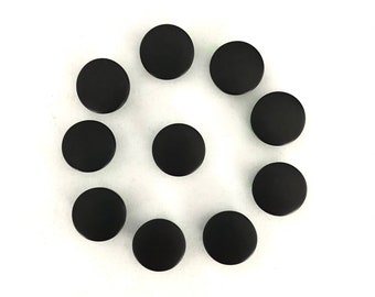 Small Black Buttons Matte White Flower size 12 and 15 mm