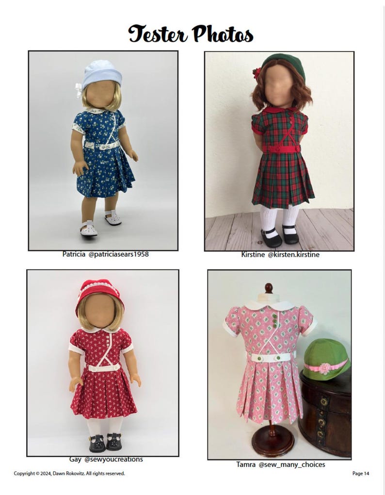 PDF-naaipatroon, 18 inch poppenkleertjes - Merry Day, jaren 1930-ensemble, 18 inch meisjespoppenkleding, 18 inch poppenjurk - By BringingJoyBoutique afbeelding 6