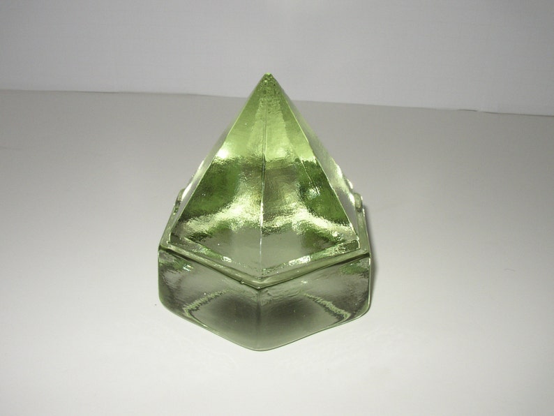 Vintage Glass Deck Prism Paperweight Pyramid Shape Light Green | Etsy