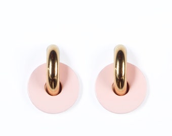 Earrings SUSANA Kaki + Gold plated - lacquer wood