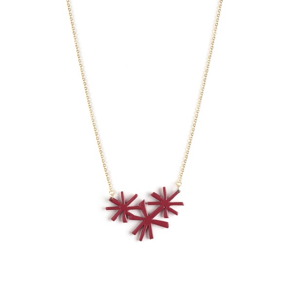 collier  COSMOS - bordeaux • grosses boucles d'oreilles • minimaliste • été • fleur • boucle oreille • mariage  • Matisse