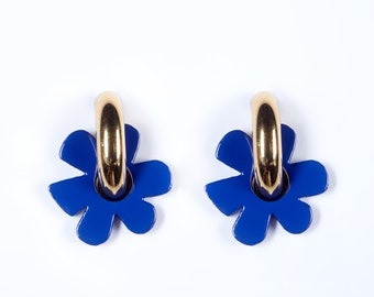 Earrings SUSANA Kaki + Gold plated - lacquer wood