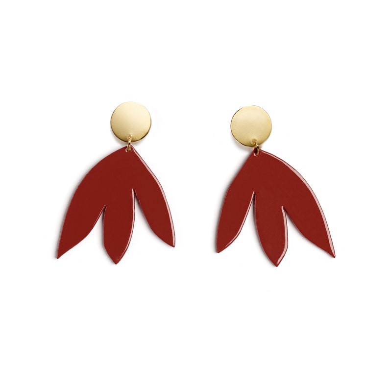 Boucles d'Oreilles SUSANA Jaune pastille or grosses boucles d'oreilles minimaliste été fleur boucles mariage Matisse image 8