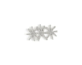 Pin's COSMOS - glitter argent • grosses boucles d'oreilles • minimaliste • été • fleur • boucle oreille • mariage  • Matisse