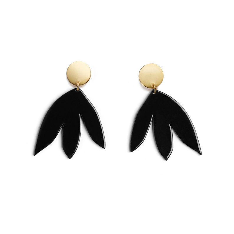 Boucles d'Oreilles SUSANA Jaune pastille or grosses boucles d'oreilles minimaliste été fleur boucles mariage Matisse image 10