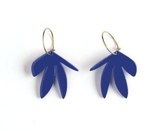 Boucle d'Oreille FRANCE - bleu • mignon • cadeau • noel • pastel • feuille • minimaliste •