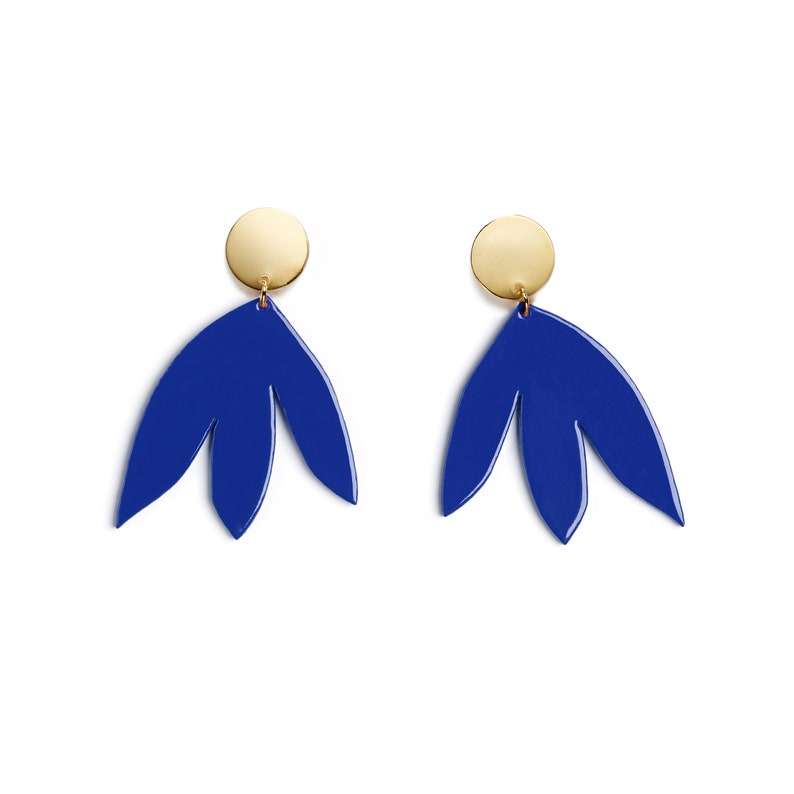 Boucles d'Oreilles SUSANA Jaune pastille or grosses boucles d'oreilles minimaliste été fleur boucles mariage Matisse image 5