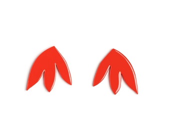 Earrings SUSANE red - lacquer wood
