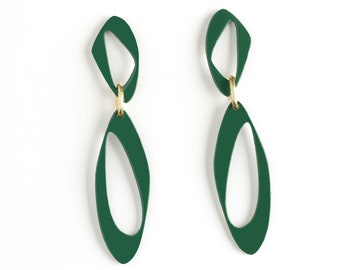 Boucles d'Oreilles SIMONA - vert • grosses boucles d'oreilles • minimaliste • été • fleur • boucle oreille • mariage  • Matisse