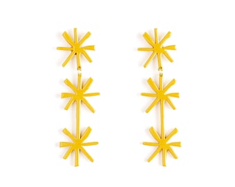 Boucles d'Oreilles  COSMOS - jaune • grosses boucles d'oreilles • minimaliste • été • fleur • boucle oreille • mariage  • Matisse