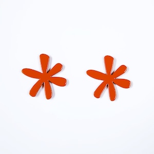Earrings AVRIL, red - lacquer wood
