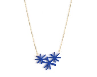 collier  COSMOS - bleu • grosses boucles d'oreilles • minimaliste • été • fleur • boucle oreille • mariage  • Matisse