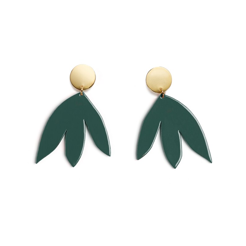 Boucles d'Oreilles SUSANA Jaune pastille or grosses boucles d'oreilles minimaliste été fleur boucles mariage Matisse image 4