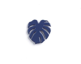 Broche MONSTERA Bleu Marine  • mignon • cadeau • été • pastel • feuille • minimaliste • plage