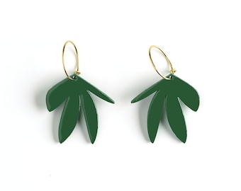 Boucle d'Oreille FRANCE - vert sapin • mignon • cadeau • noel • pastel • feuille • minimaliste •