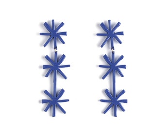 Boucles d'Oreilles  COSMOS - bleu • grosses boucles d'oreilles • minimaliste • été • fleur • boucle oreille • mariage  • Matisse