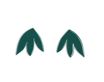 Earrings SUSANE Forest Green- lacquer wood