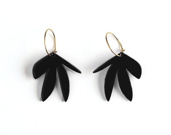Boucle d'Oreille FRANCE - noir • mignon • cadeau • noel • pastel • feuille • minimaliste •