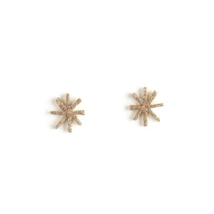 Boucle d'Oreille ANDROMEDE or mignon cadeau noel pastel feuille minimaliste image 1