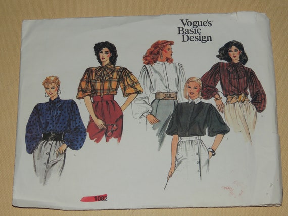 Uncut sz 8 Vogue Basic Design Blouse Pattern 1082 | Etsy