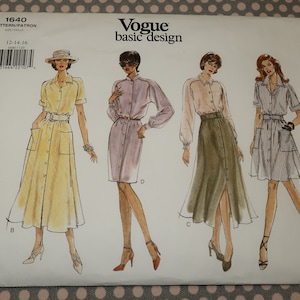Uncut 12-14-16 Vogue Basic Design 1640 Misses Dress Pattern