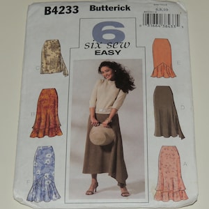 Uncut 6,8,10 Butterick 4233 6 Sew Easy Skirts