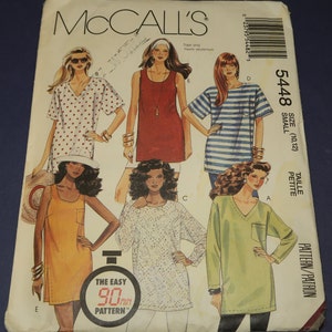 Uncut 10-12 McCalls 5448 Misses Tunics Pattern dated 1981