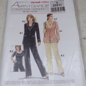 Uncut Multisize Pattern 12-24 Avantgarde Top, Pants and Jacket, Pattern is in German