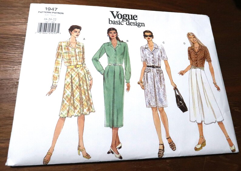 V1947 Pattern Uncut Bust 40-44 Vogue Basic Design 1947 Misses/petite Dress Pattern - Etsy