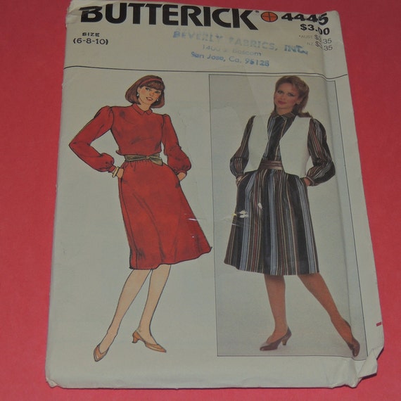 Uncut 6-10 Butterick 4445 Vest and Dress Pattern