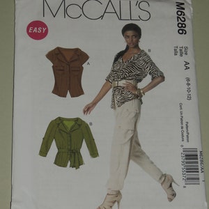 Uncut 6-12 Easy McCalls 6286 Blouse and Belt Pattern