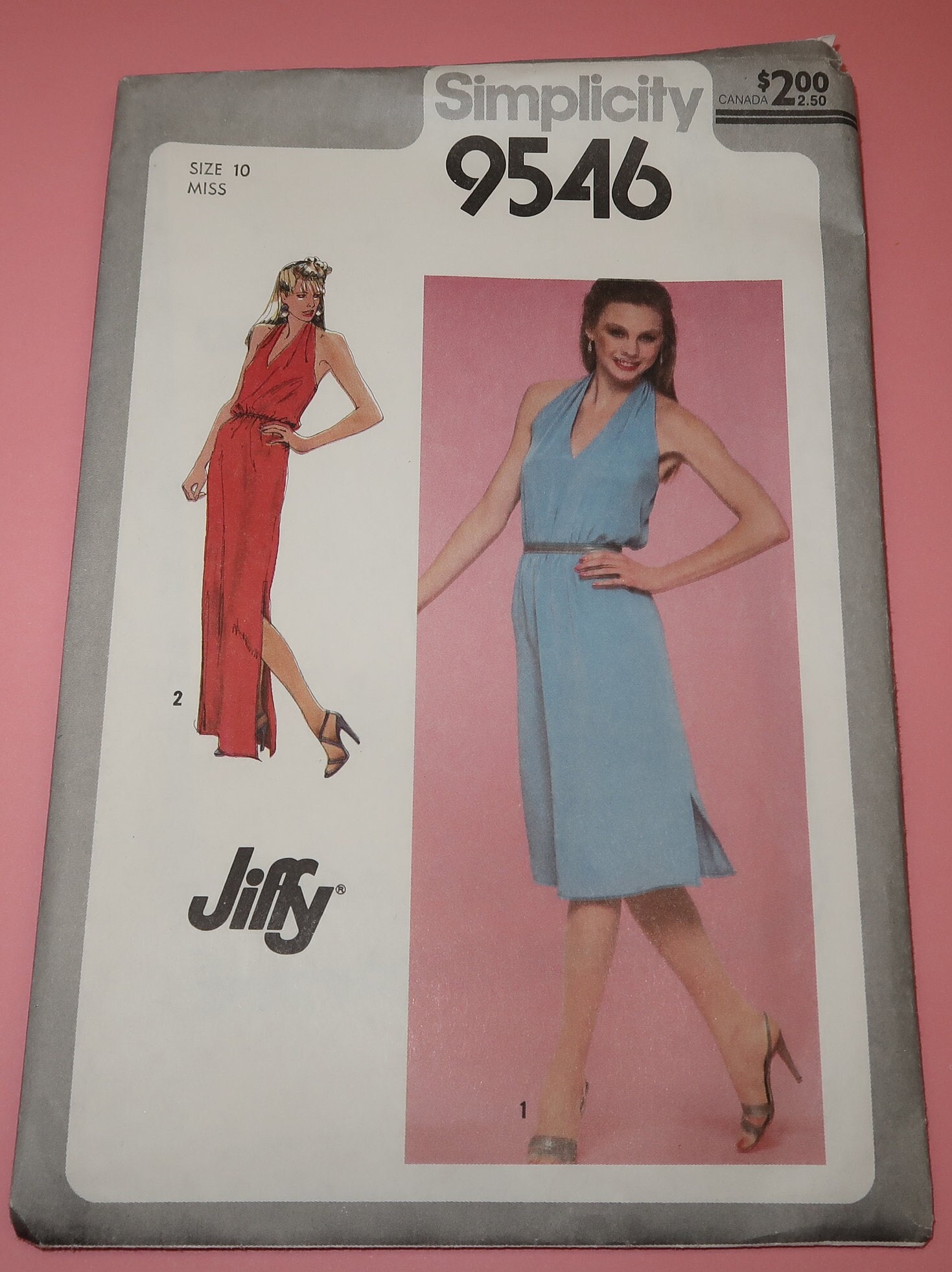 Uncut Size 10 Bust 32 1/2 Simplicity 9546 Misses Jiffy Halter Dress in 2  Lengths Pattern Dated 1980 - Etsy