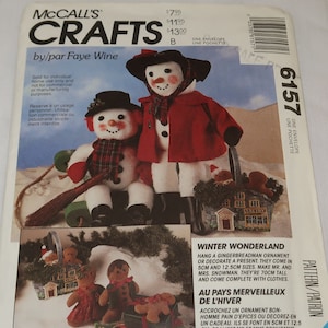 May include: A McCall's Crafts sewing pattern for making a winter wonderland snowman and gingerbread ornaments. The pattern includes instructions for making a 28-inch tall snowman and gingerbread ornaments in two sizes: 2 inches and 5 inches.