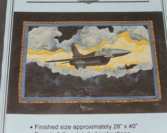 Uncut Modified Lockheed-Martin F-17 Jet Quilt Pattern, Finished size 26 x 40 "In Jacks Memory"