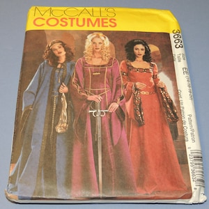 Uncut 14-16-18-20 McCalls 3663 Elizabethan, Gothic, Renaissance, Medieval Gown and Cape Pattern
