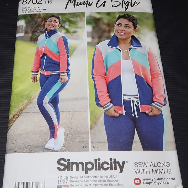 Uncut 6-14  MIMI G Style Simplicity 8702 Misses Knit Jacket, Pants and Leggings Pattern