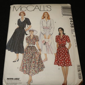 Uncut 12-14-16 McCalls 6438 Misses Dress in 2 Lengths Pattern