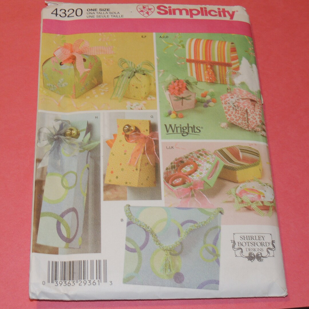 Uncut Fabric Gift Boxes Pattern, Simplicity 4320 Etsy