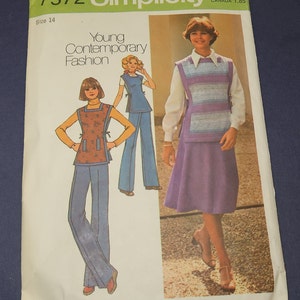 Uncut 14 Simplicity 7572 Misses Bias Skirt, Pants and Reversible Tunic Pattern
