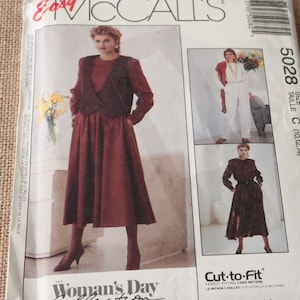 Uncut 8-10-12  Easy McCalls 5028 Misses Vest, Jumpsuit and Dress Pattern