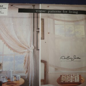 Uncut Vogue 2142 Patterns for Living Window Treatments Pattern