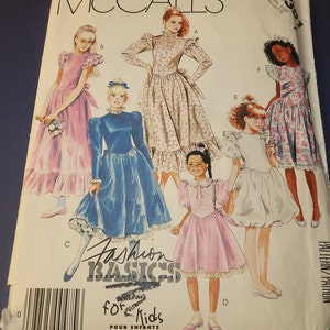 Uncut Girls 7, McCalls 3391 Dress with Attached Petticoat Pattern dated 1987