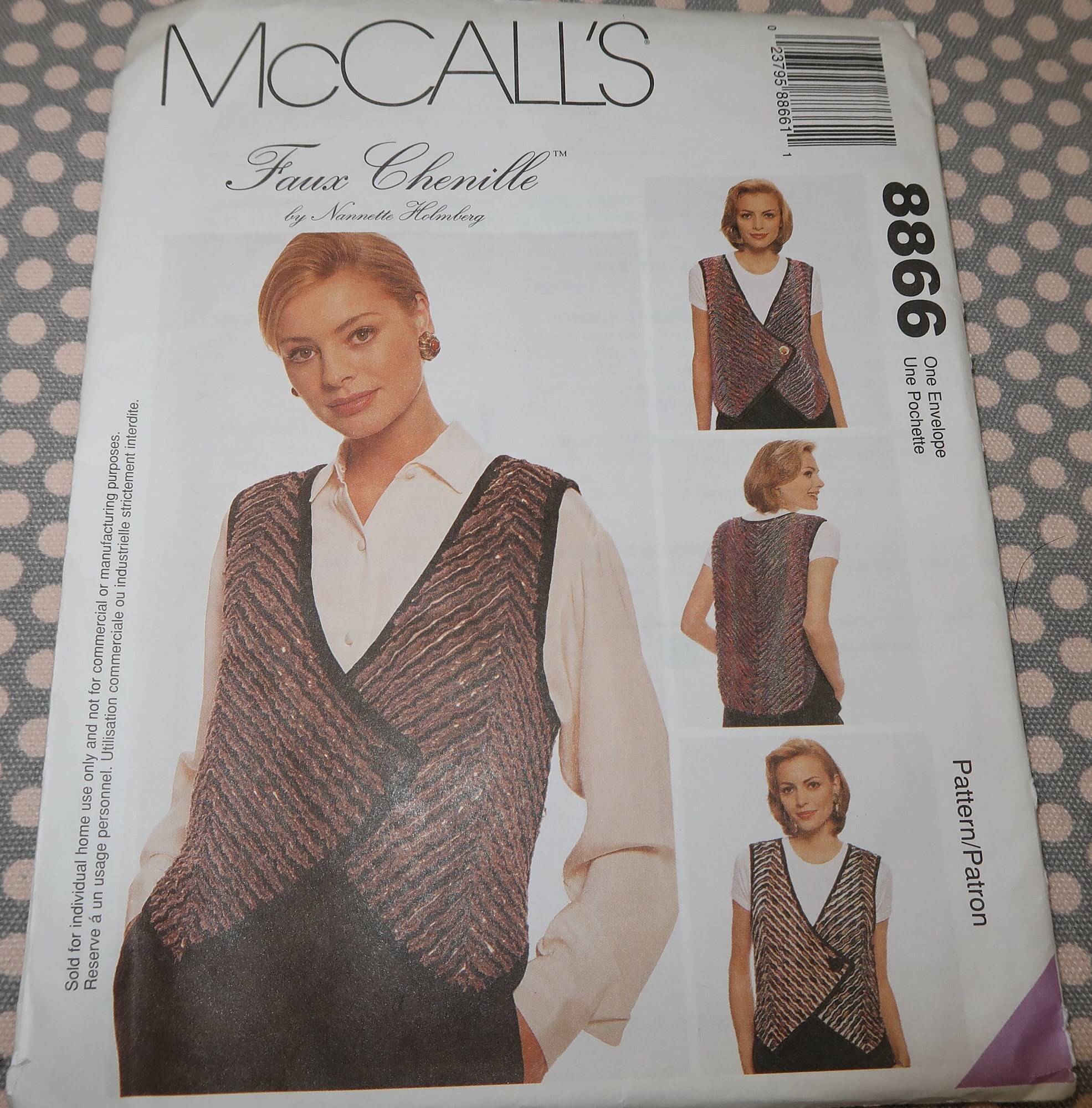 Uncut Faux Chenille Mccalls 8866 Vest Pattern - Etsy
