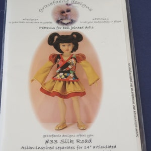 Uncut #33 &quot;Silk Road&quot; by Gracefaerie Designs Asian Inspired separates for 14 inch articulated Dolls Pattern