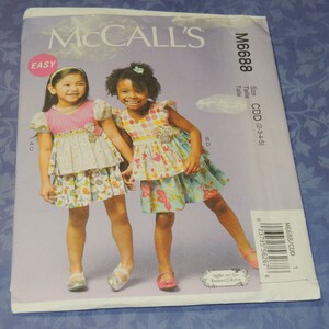 Uncut 6-7-8 Easy McCalls 6688 Girls Top and Skirt Pattern
