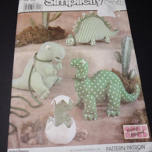 Uncut Simplicity 8378 Stuffed Dinosaurs Pattern